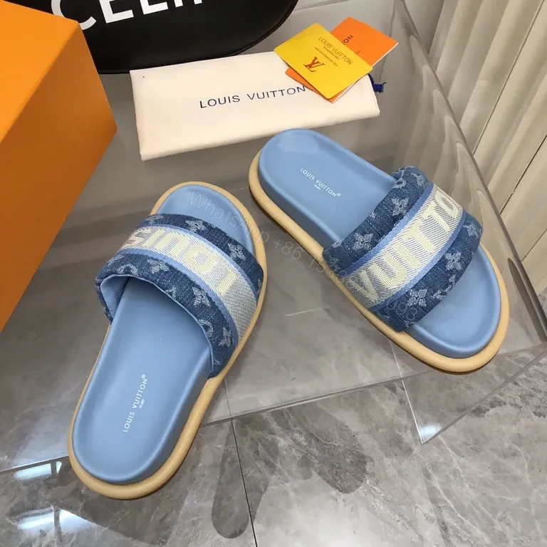 View 5 of Denim-Textured Slides: Luxe LV-Inspired Branding Slides