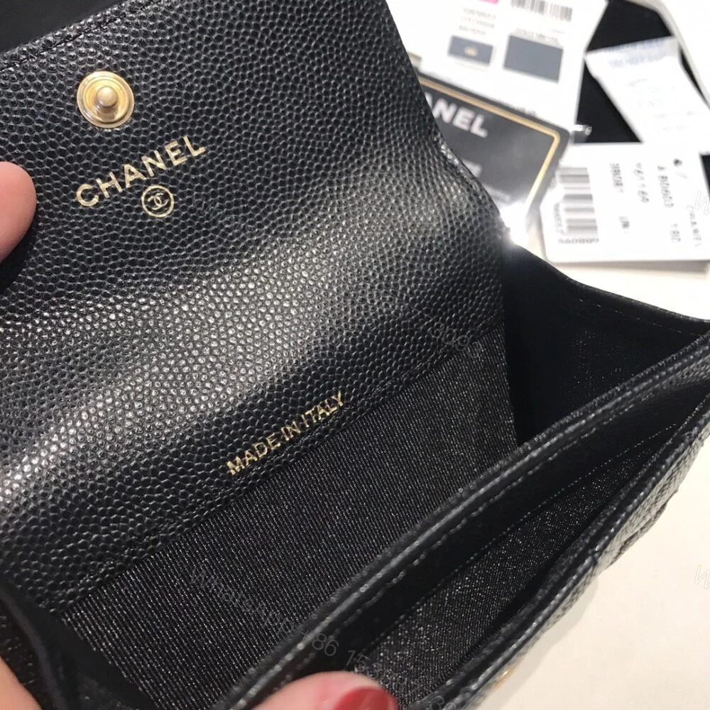 View 5 of Chanel Boy Flap Card Holder Black 11Cm