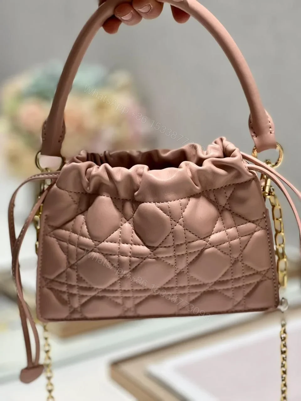 DIOR Top Handle Drawstring Mini Bag — view 1