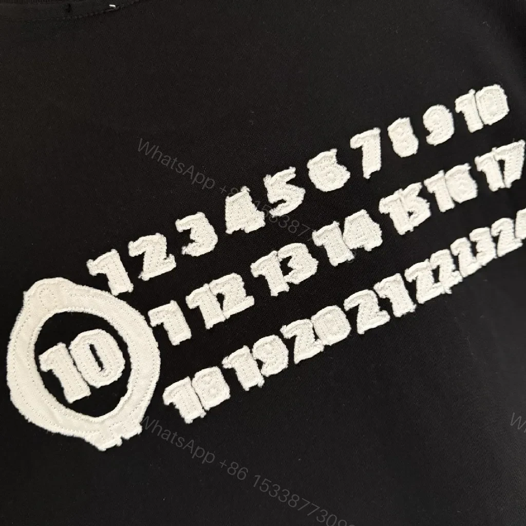 View 5 of Relaxed Black Sweatshirt with White Embroidery