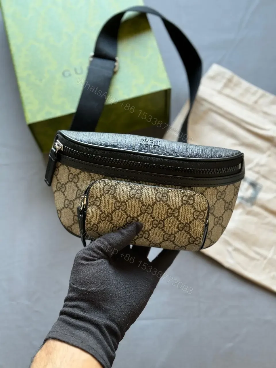 Design Supreme Monogram Belt Bag Black – Dubai Fashion LUX — view 1