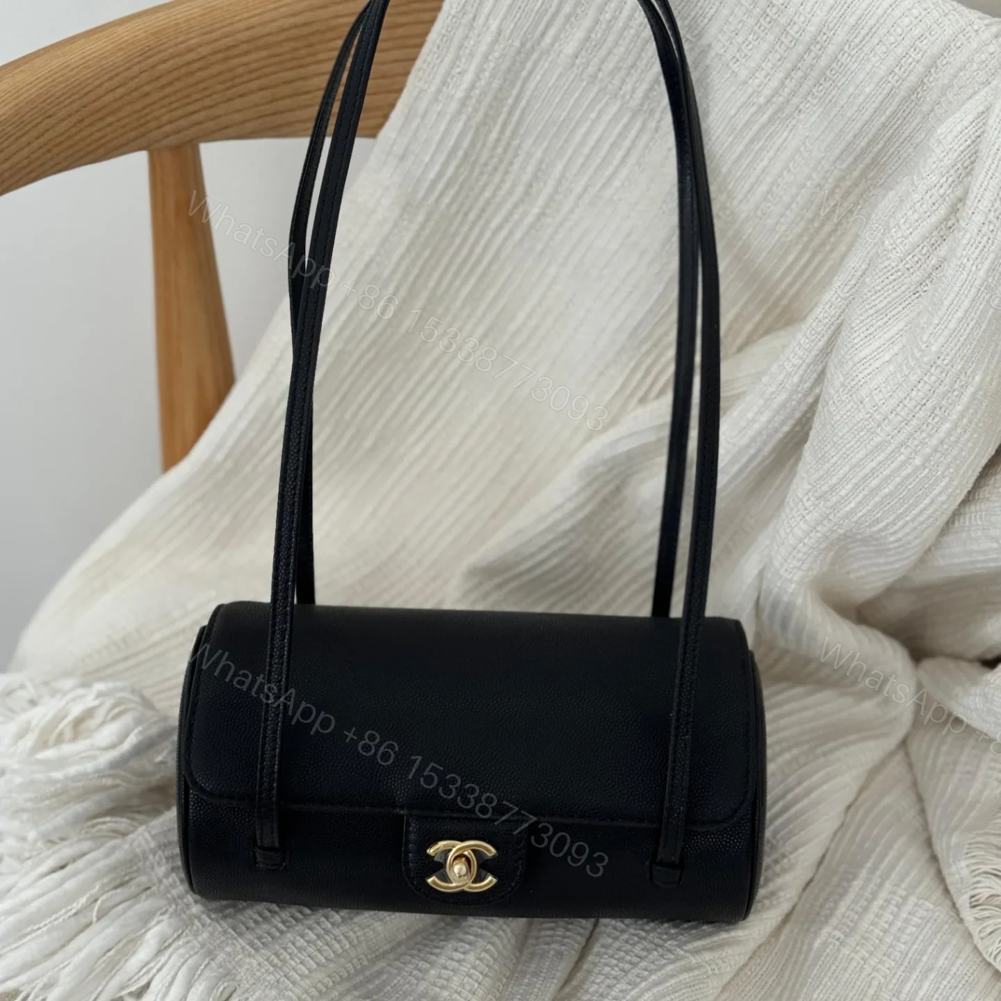 Chanel Preppy Coco Small Bowling Bag in Black — view 1