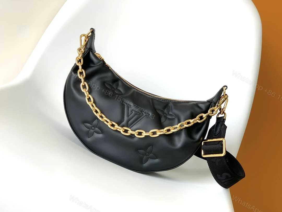 LV 精品仿製 黑色半月包 金屬鏈條 高級百搭款 — view 1