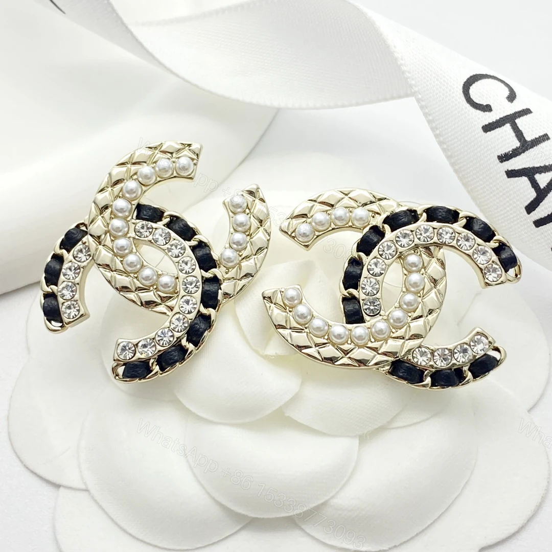 Chanel 高仿 女款 雙C珍珠編織耳環 高級復古風 — view 1