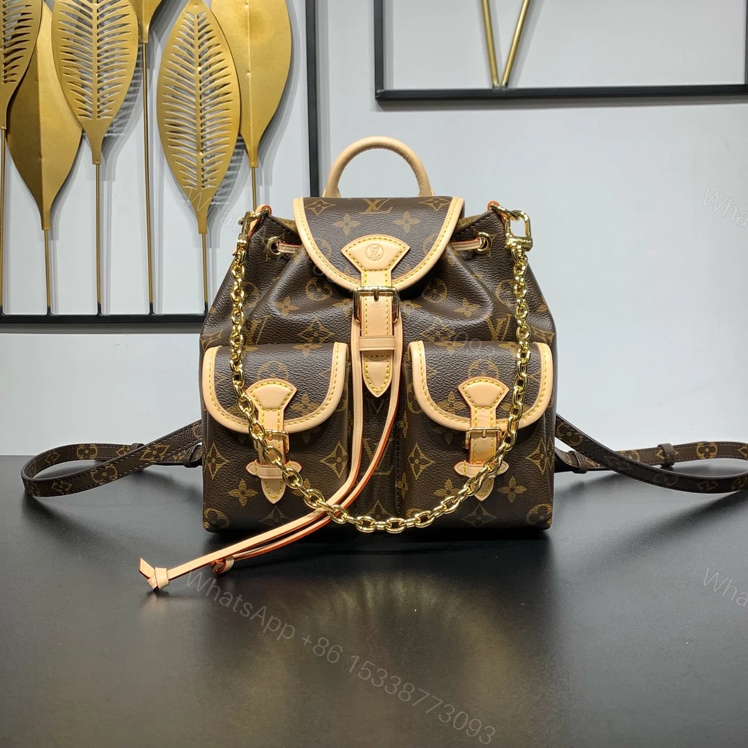 LV 高仿 女款 後背包 老花經典設計 多口袋實用款 — view 1