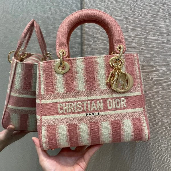 Dior Lady D-Lite Like Auth Women’s Handbag Pink 24cm — view 1