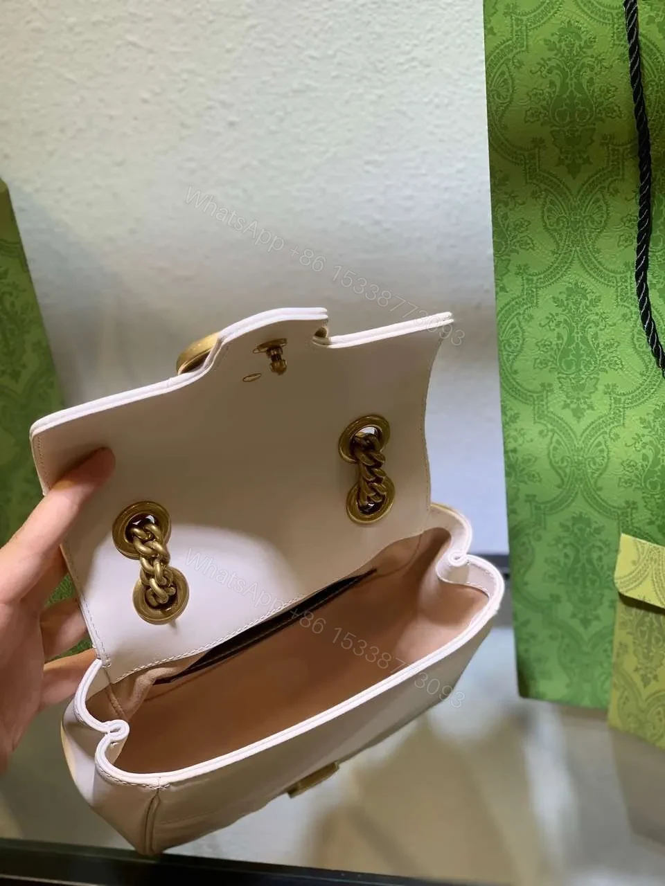 View 7 of Gucci Marmont Replica 1:1 Women’s Handbag High Quality White 20cm