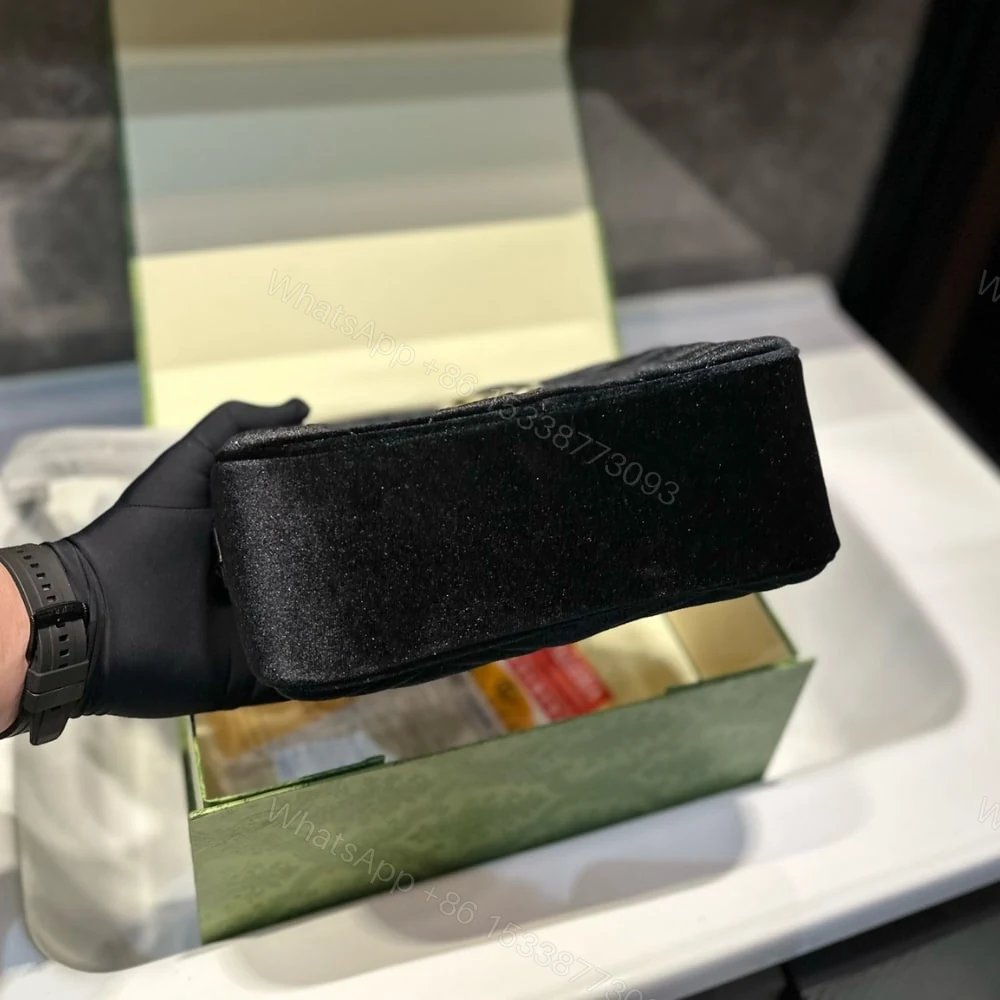View 5 of Gucci GG Marmont Small Camera Bag Velvet Black 23Cm