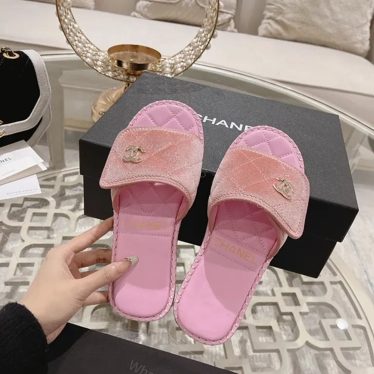 View 6 of Pink Quilted Slider Sandals - Luxe Resort Ready Slides