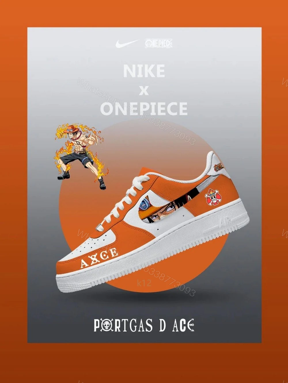 Portgas D Ace V.1 Custom Air Force 1 — view 1