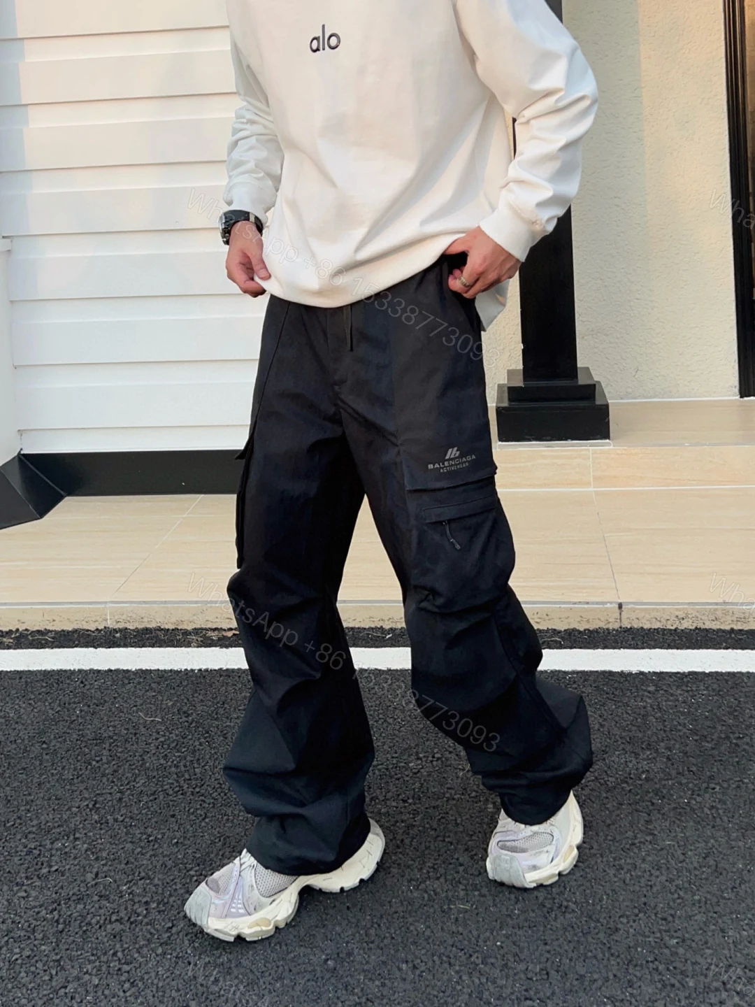 Balenciaga 原單男士黑色工裝長褲 機能風格多口袋版型 — view 1
