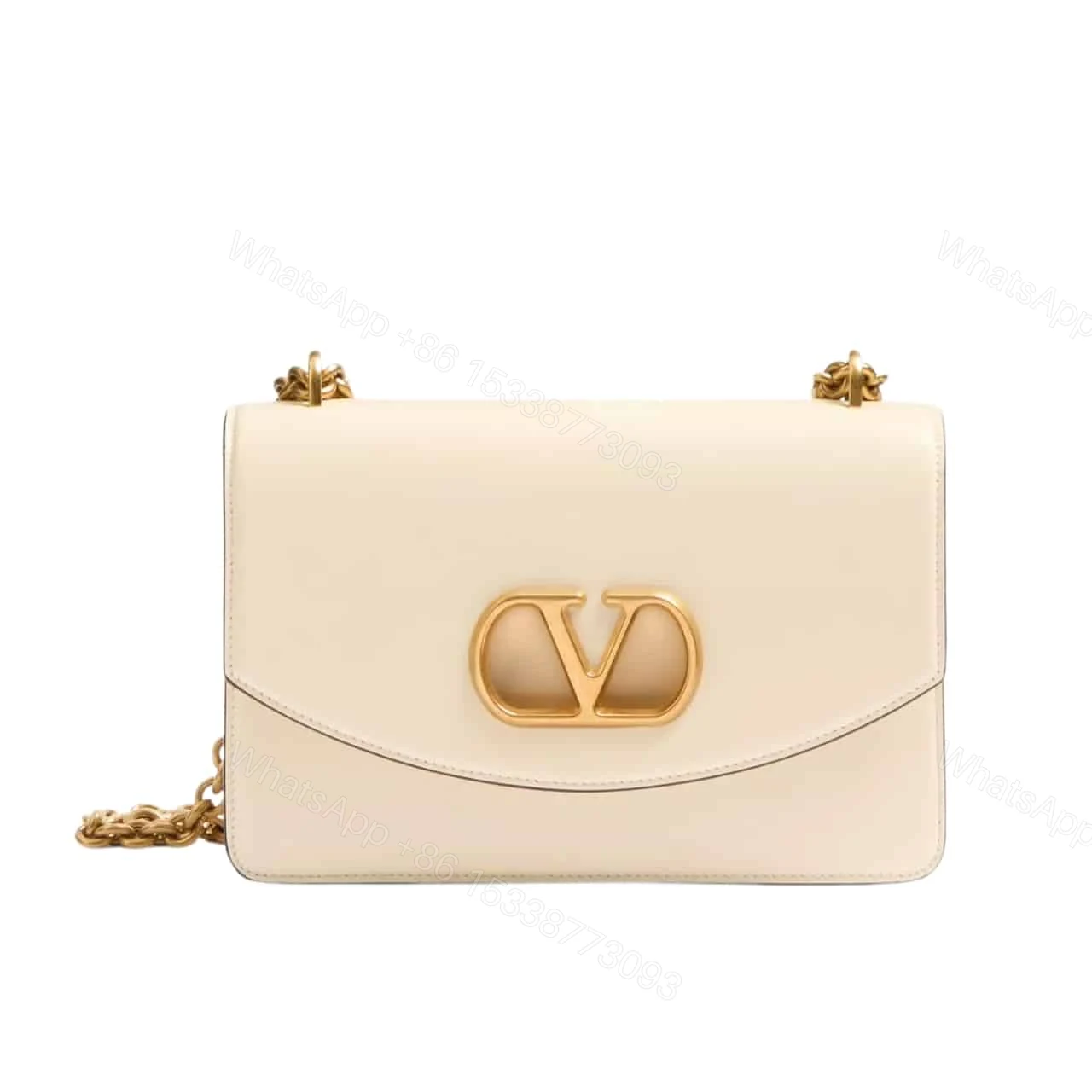 VALENTINO GARAVANI VAIN SHOULDER BAG IN SHINY WHITE 19CM 6W2B0R16GCB REN — view 1
