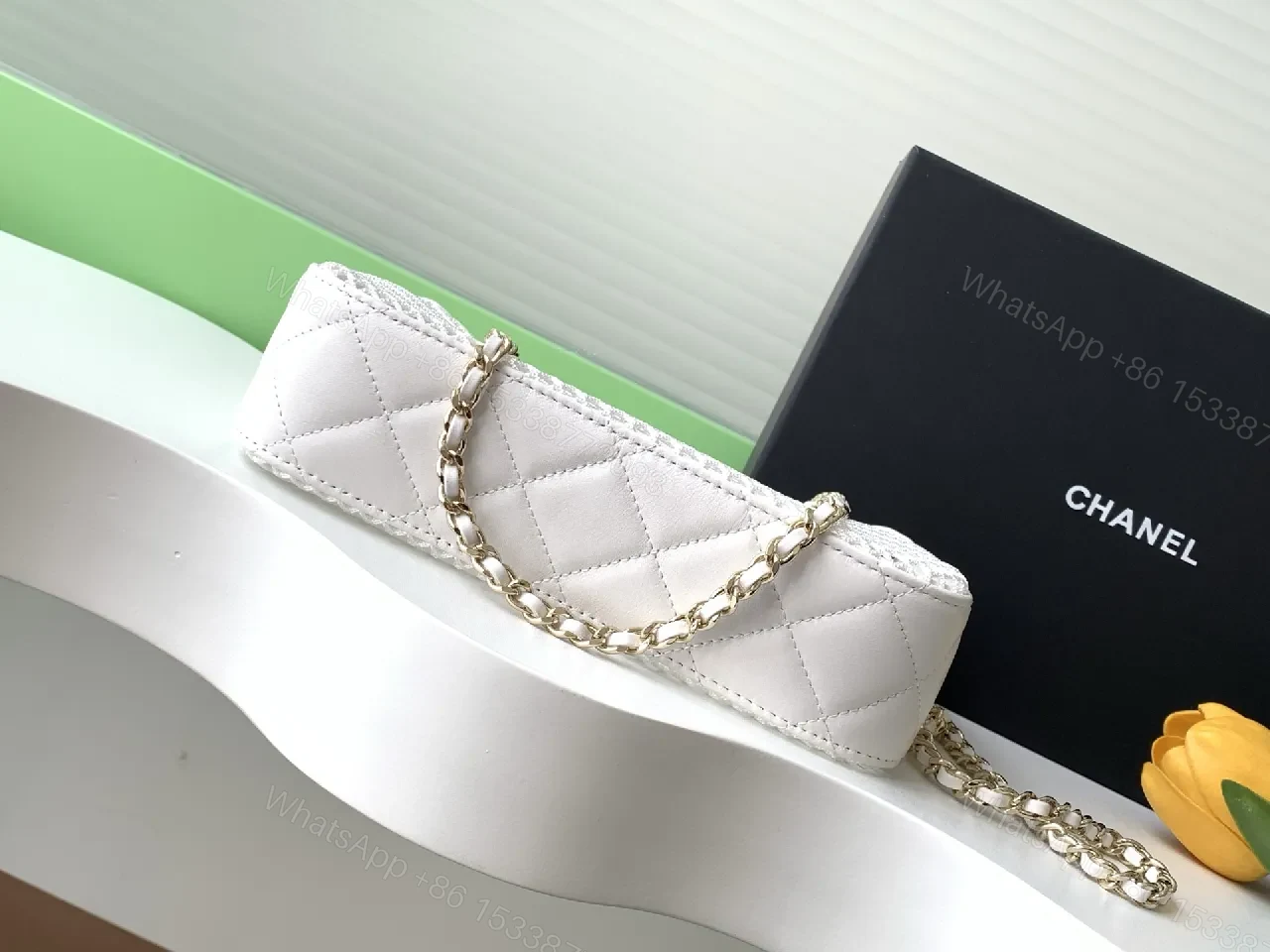 View 8 of White Mesh Shoulder Bag Chic Breathable Luxury