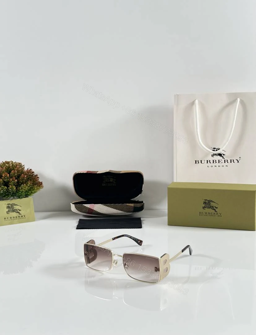 First Copy Burberry Beige Square Unisex Sunglasses UV Protection Premium Quality — view 1