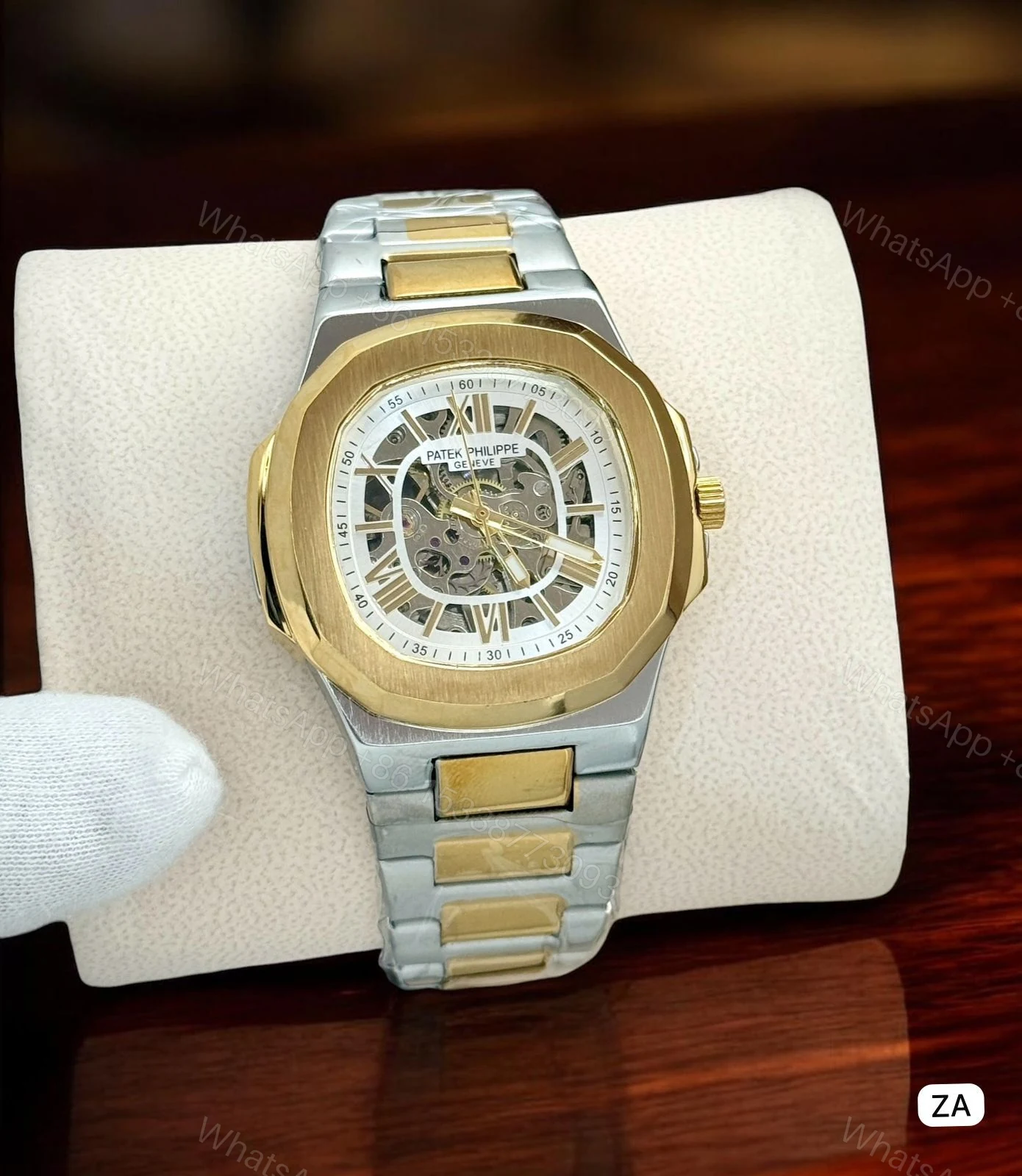 Patek Philippe Gold Dial Silver Watch First Copy | AAA+ Replica — view 1