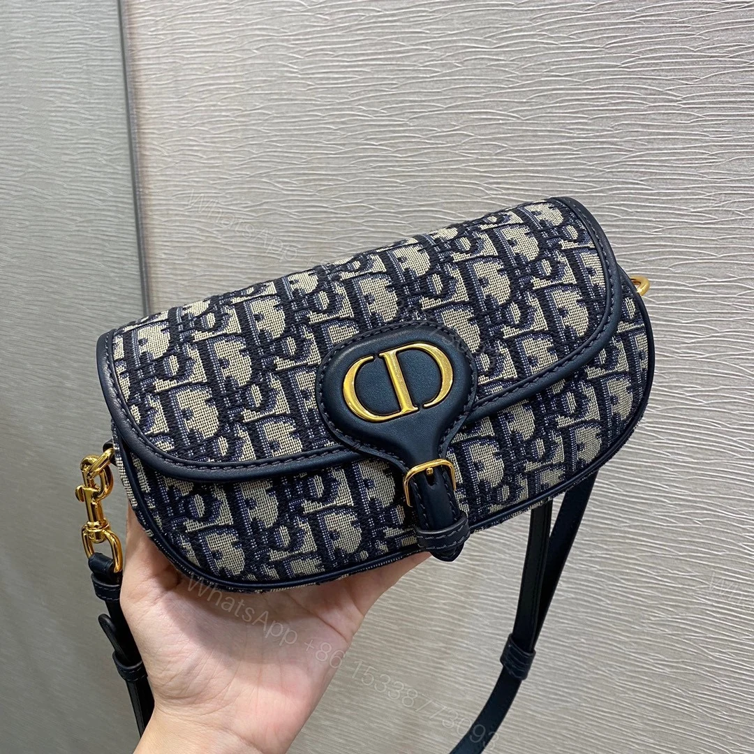 Dior 高仿 Oblique 女士老花Bobby半月包 經典黑金五金配色設計感強 — view 1