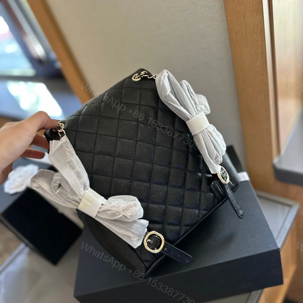 View 5 of Chanel Mini Backpack Quilted Caviar Black Gold Hardware 21Cm