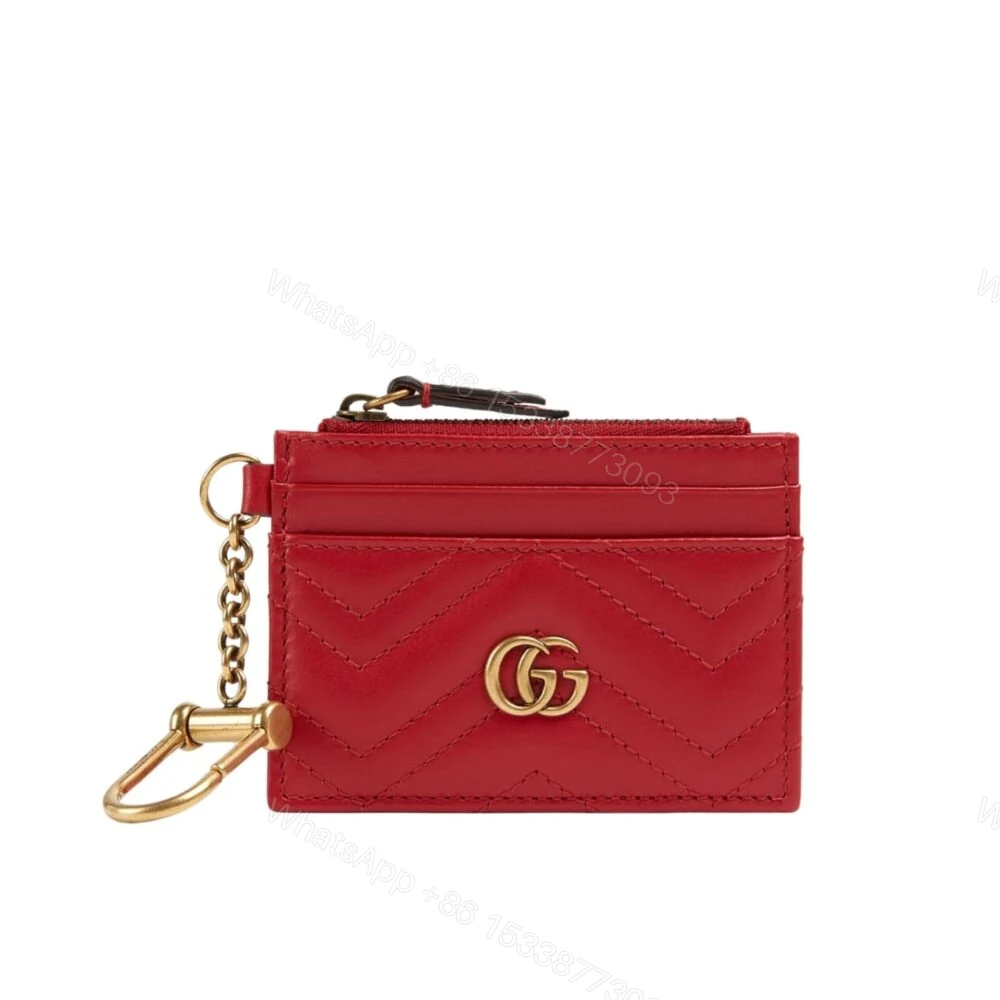 Gucci GG Marmont Keychain Wallet Red 10Cm — view 1