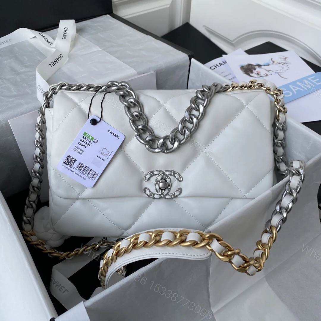 CHANEL 原單 2.55 白色雙色鏈條包 高質感羊皮鏈條肩背包 — view 1