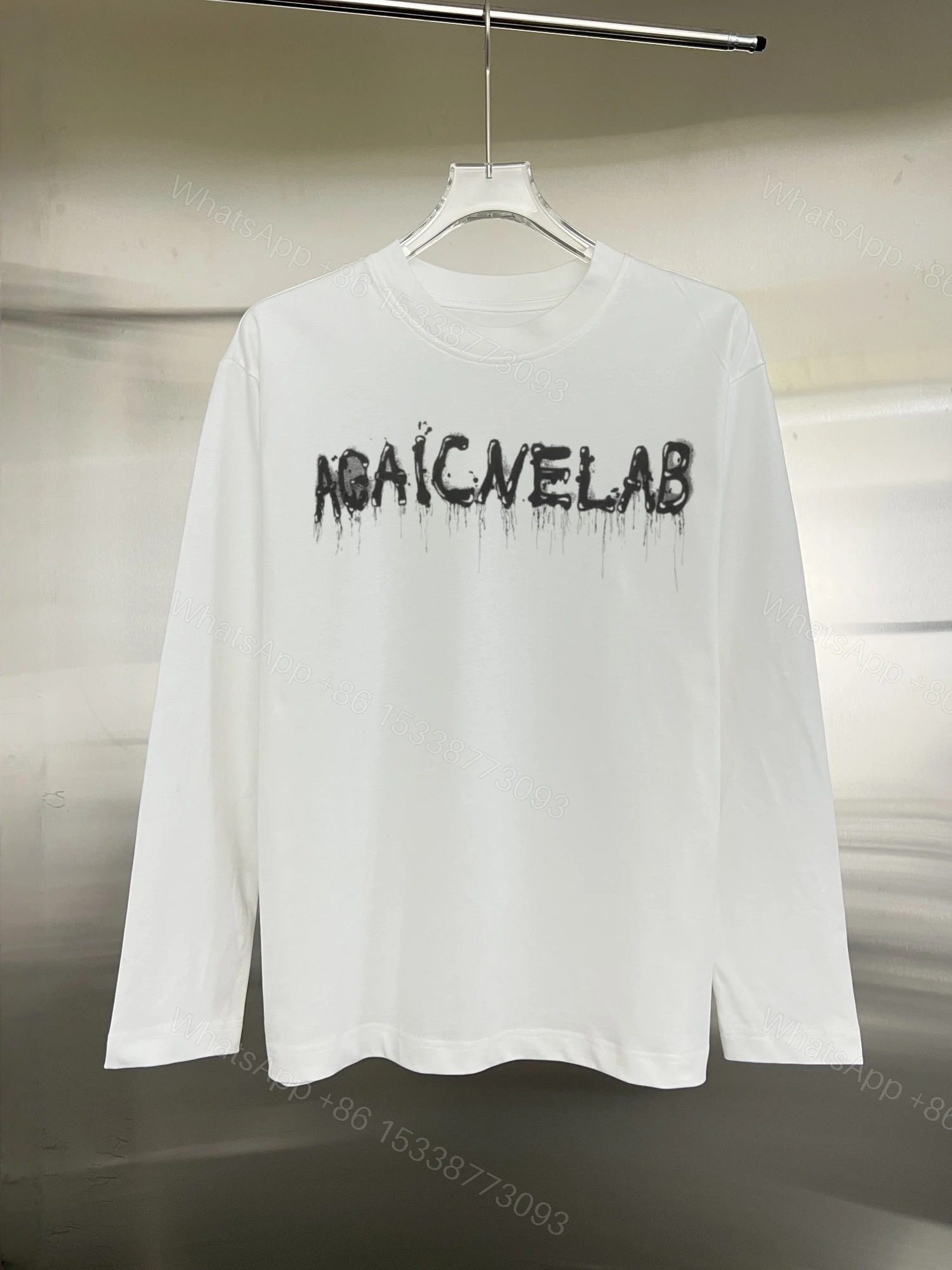 Balenciaga原單白色長袖T 男裝流漆字體設計 街頭感十足 — view 1