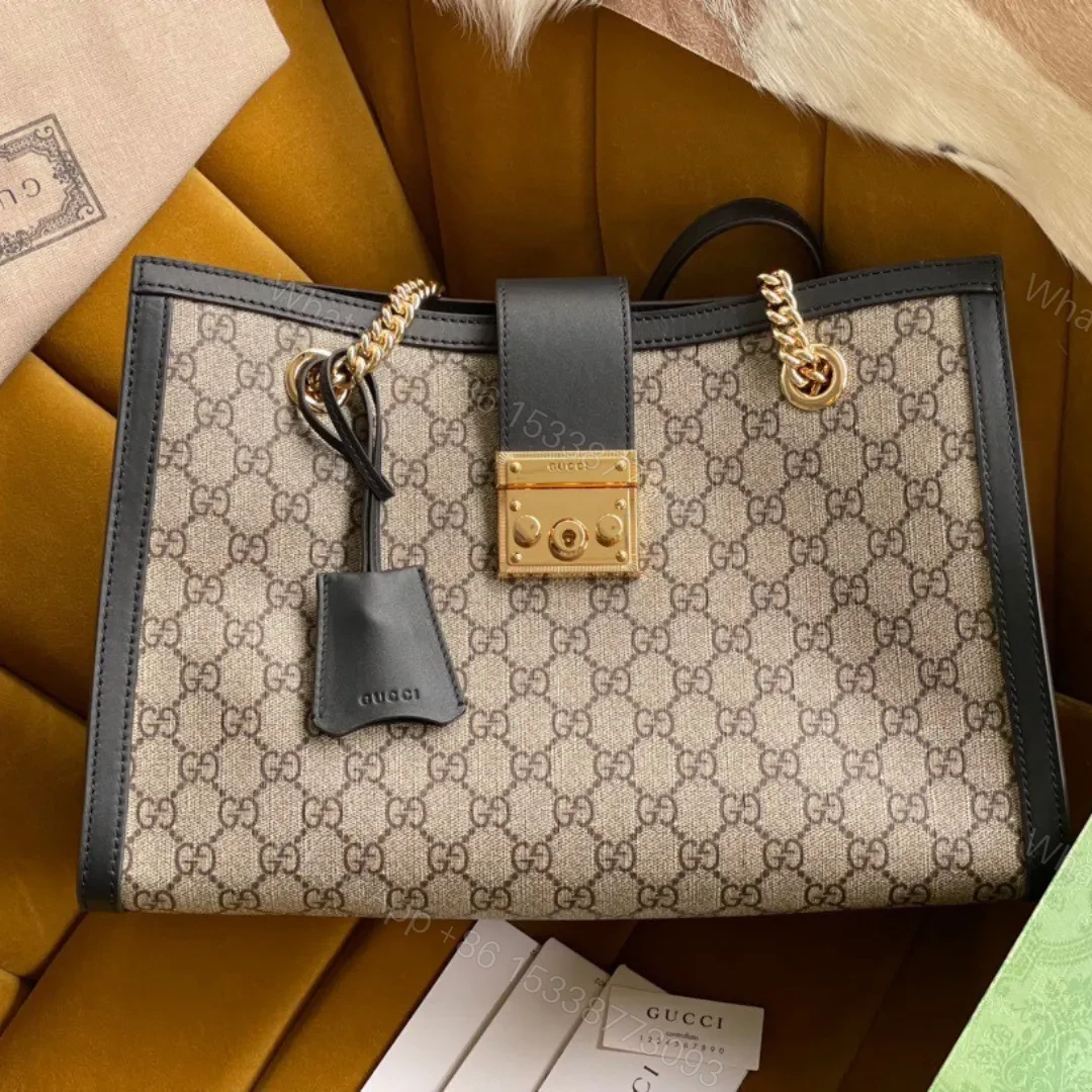 Gucci Padlock Handbag with Super Gucci Logo Pattern 35x23x14cm — view 1
