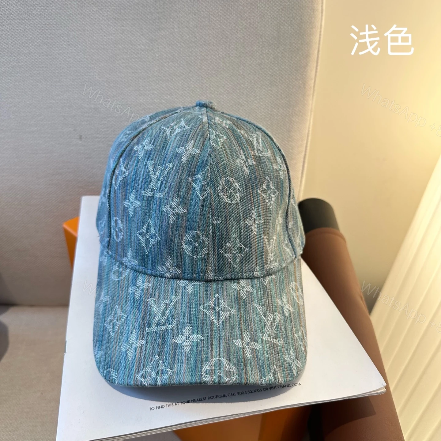 LV A貨 男/女款 淺藍漸層老花棒球帽 清新百搭款 — view 1