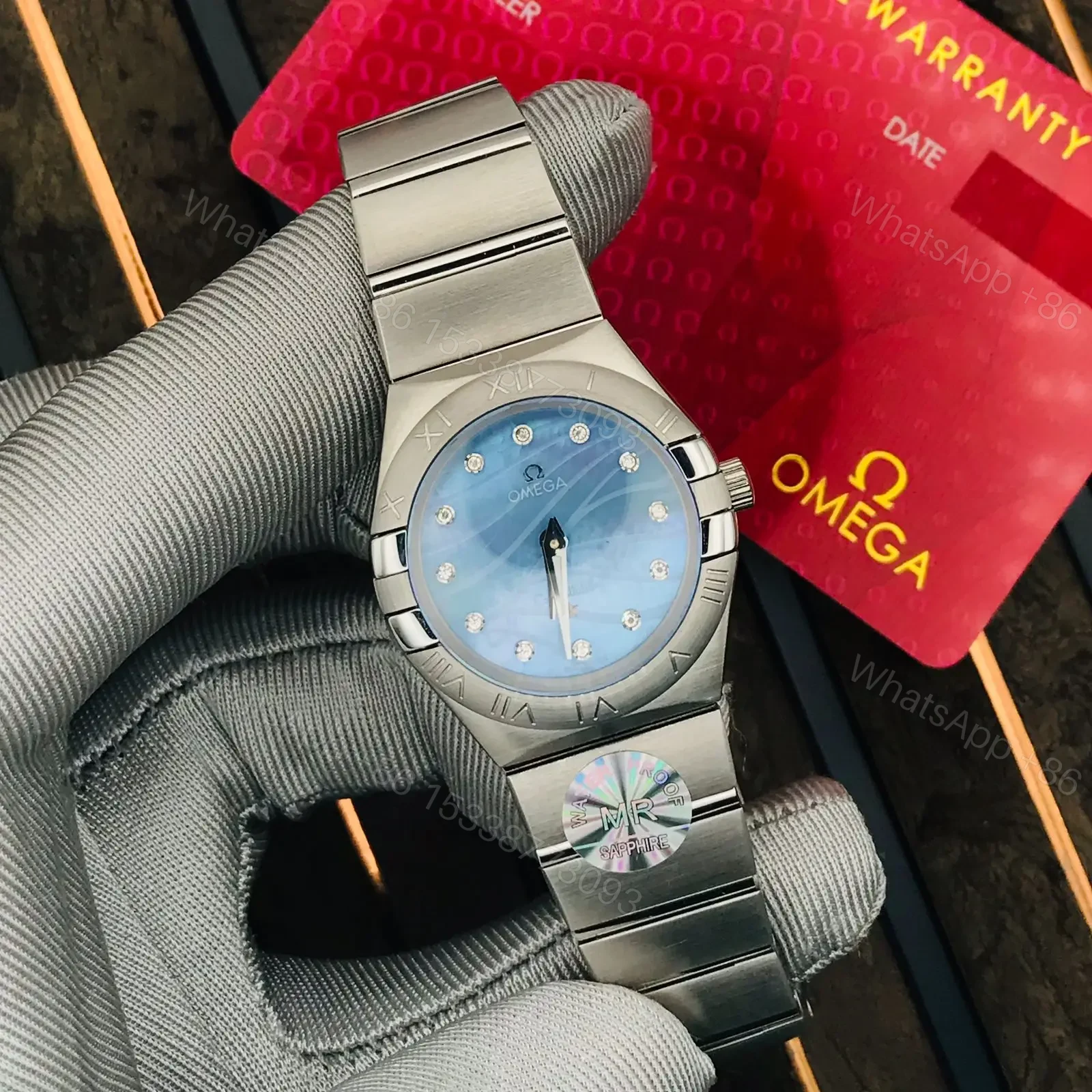 Omega Constellation Blue Silver Dial Watch — view 1