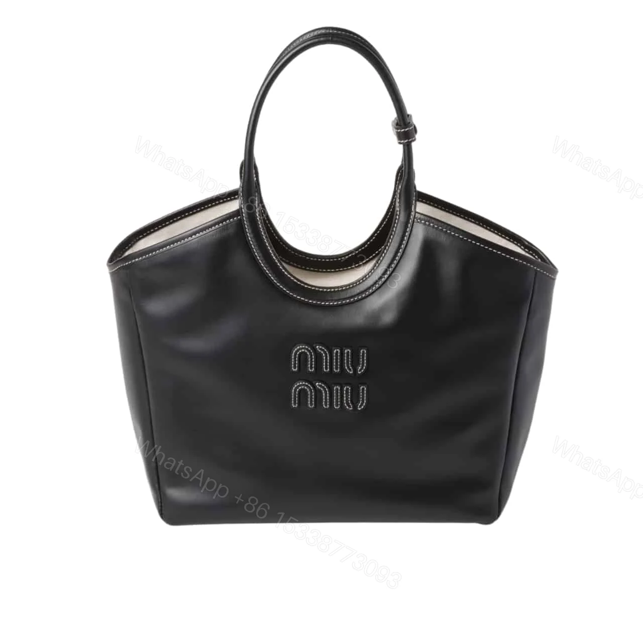 MIUMIU IVY TOTE BAG BLACK 23CM — view 1