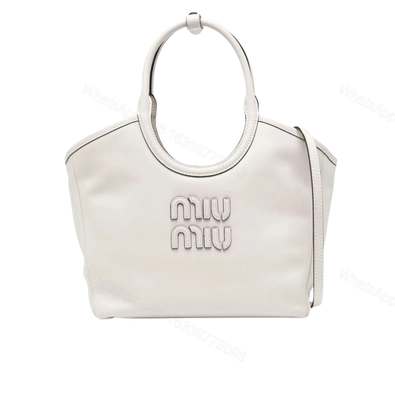 MIUMIU IVY TOTE BAG WHITE 23CM — view 1
