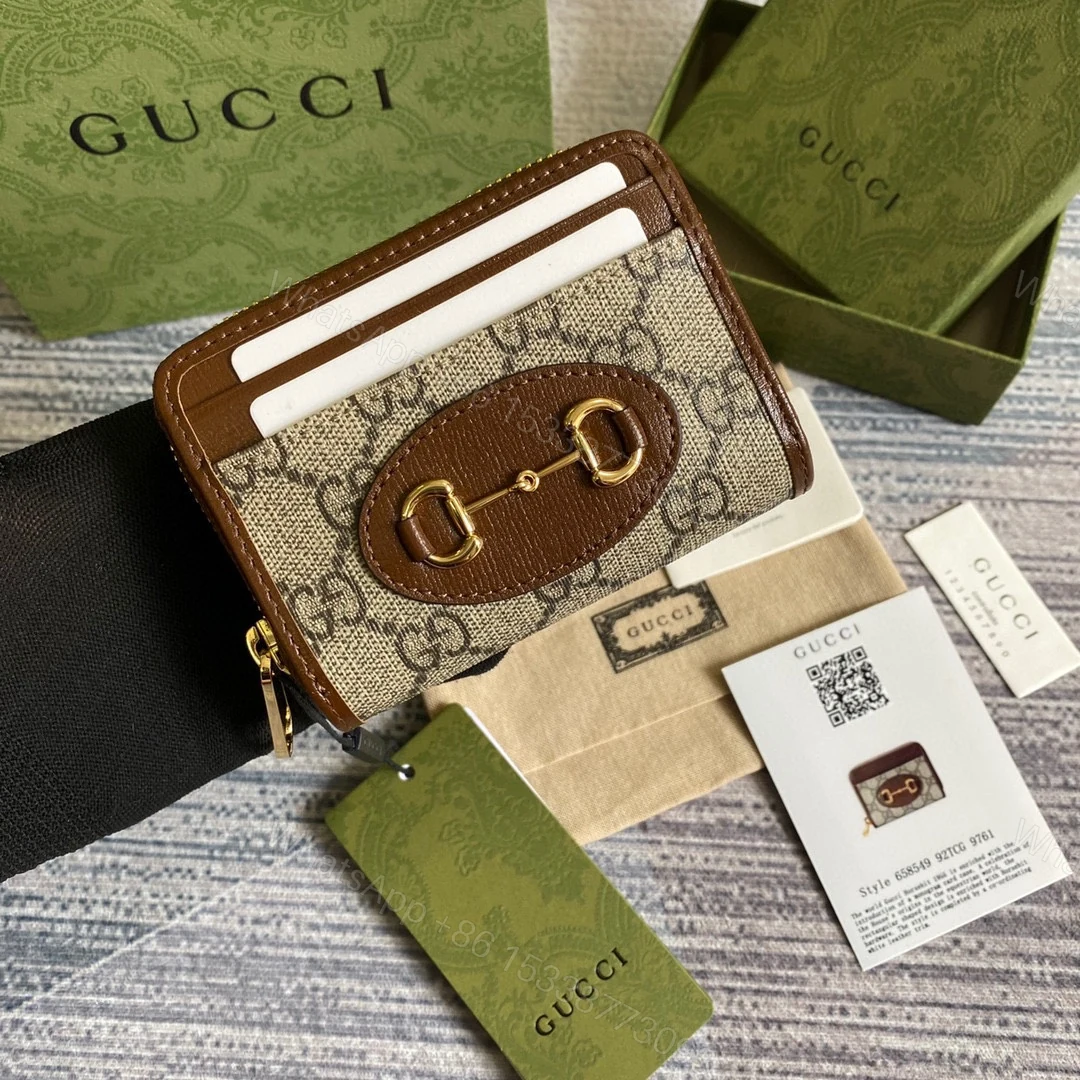 Gucci 高仿 Horsebit帆布拉鍊卡包 經典馬銜扣設計 — view 1
