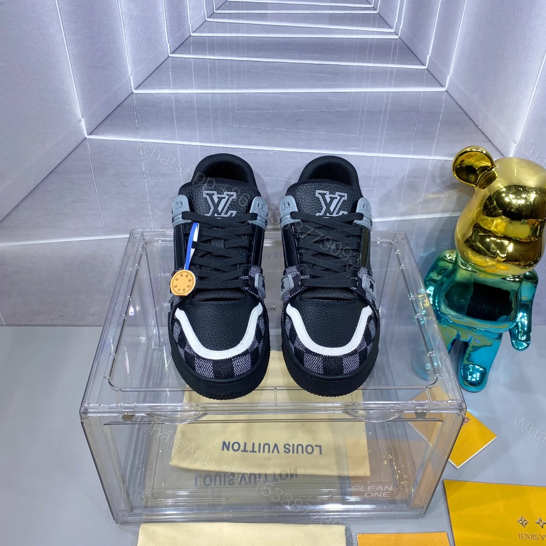LV 精品仿製 Trainer 黑灰格紋運動鞋 低調時尚款 — view 1