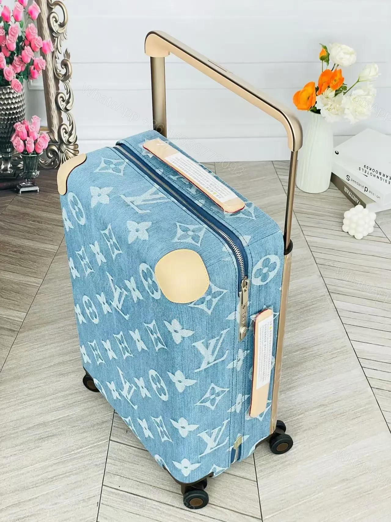View 7 of Louis Vuitton Horizon 55 suitcase in Monogram Denim Blue