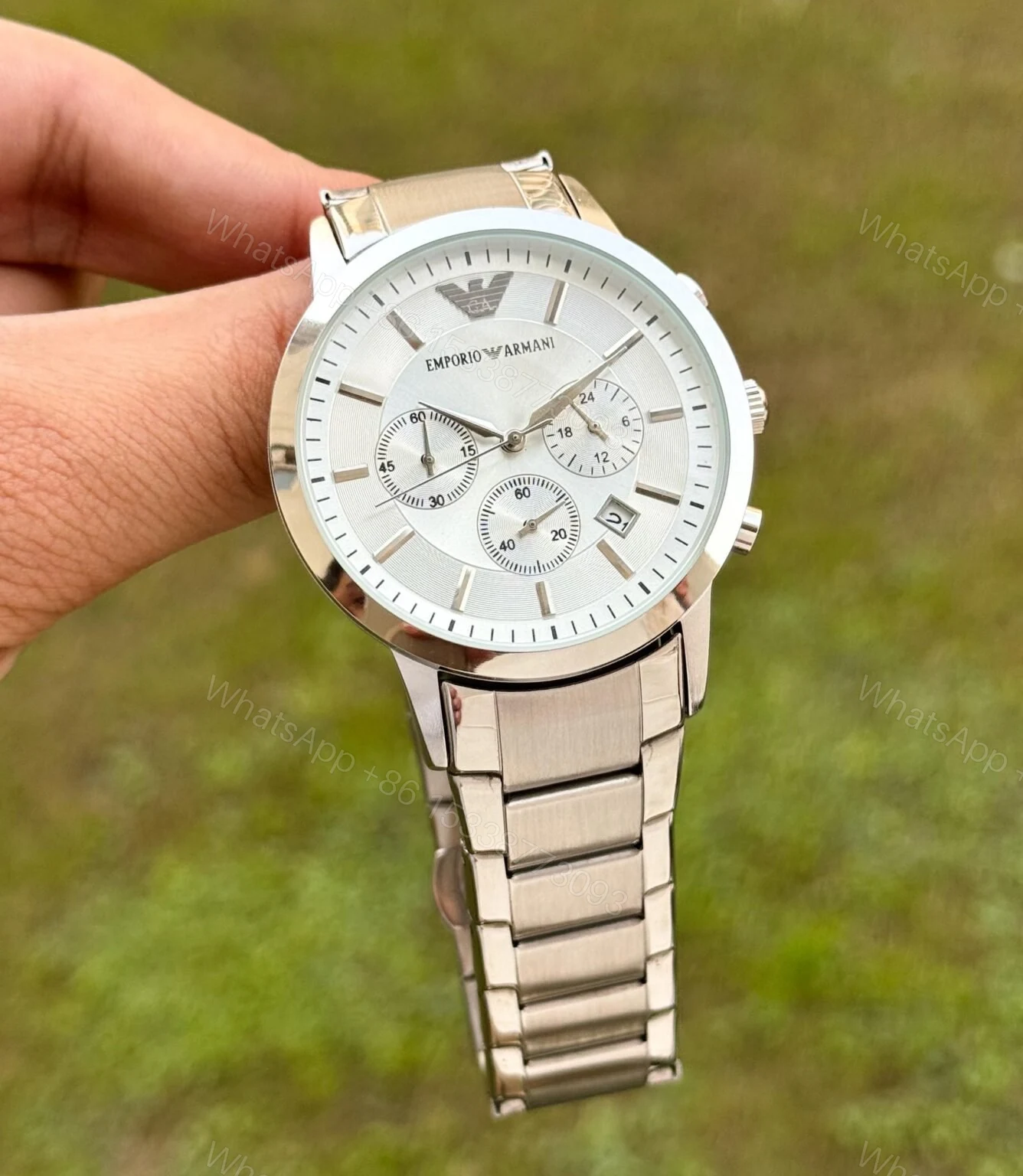 Emporio Armani Mario Chronograph Silver 40MM Quartz — view 1