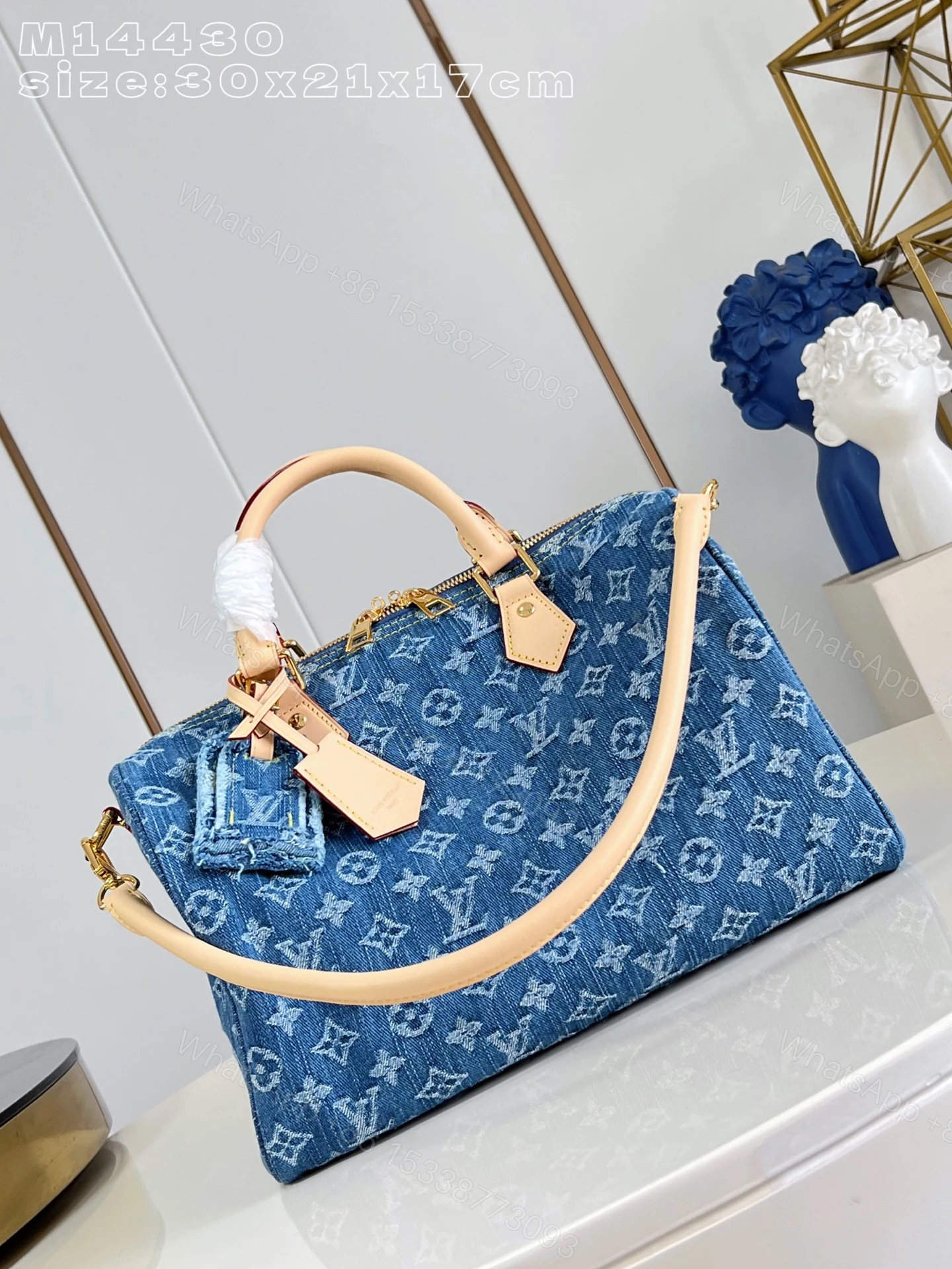 LV 原單 女款 Speedy 牛仔手提包 經典老花拼接 百搭款 — view 1