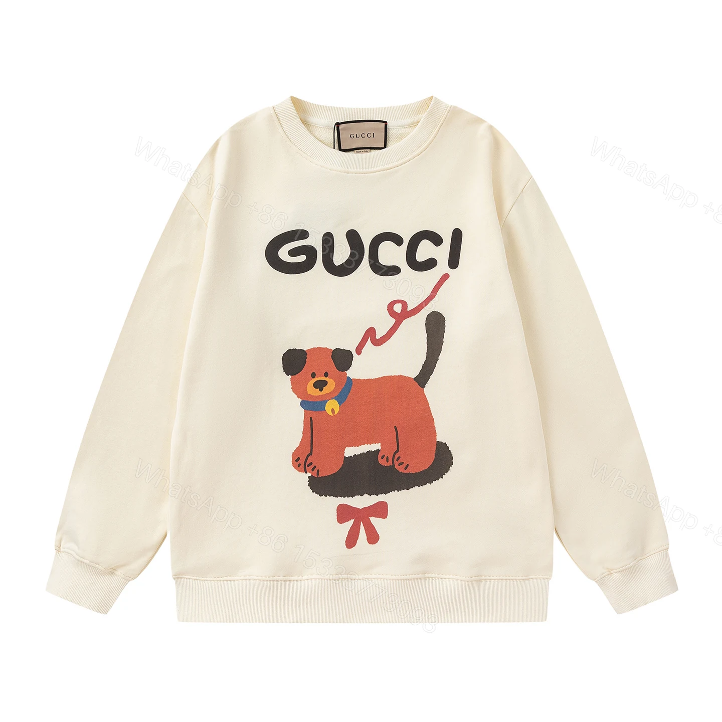 Gucci 高仿狗狗插圖長袖 運動風圓領上衣 可愛休閒穿搭必備 — view 1