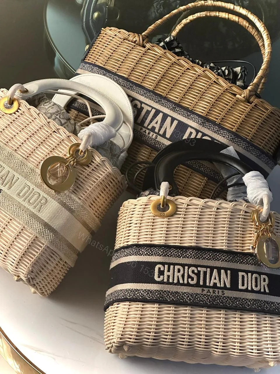 Christian Dior 2020 Oblique Wicker Basket Bag — view 1