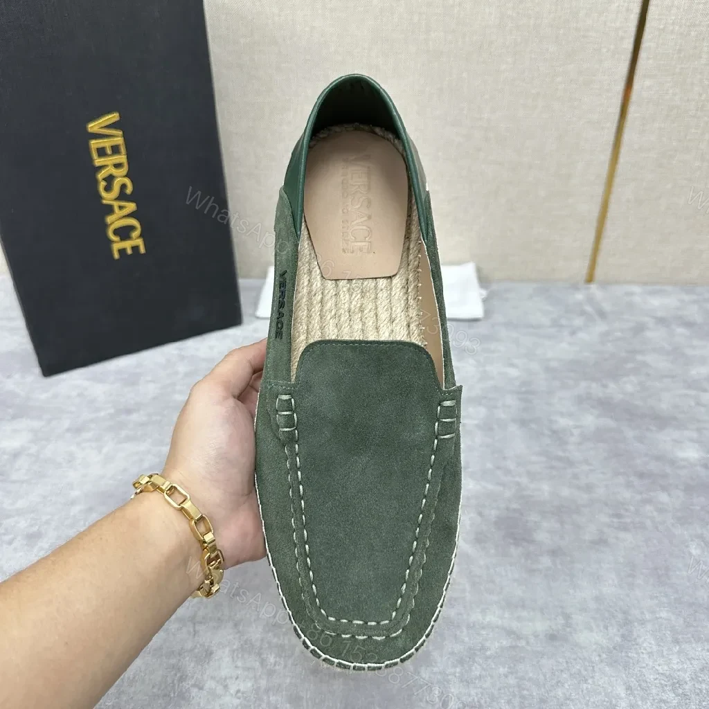 View 5 of Green Suede Espadrille Loafers: Cushioned Daily Comfort