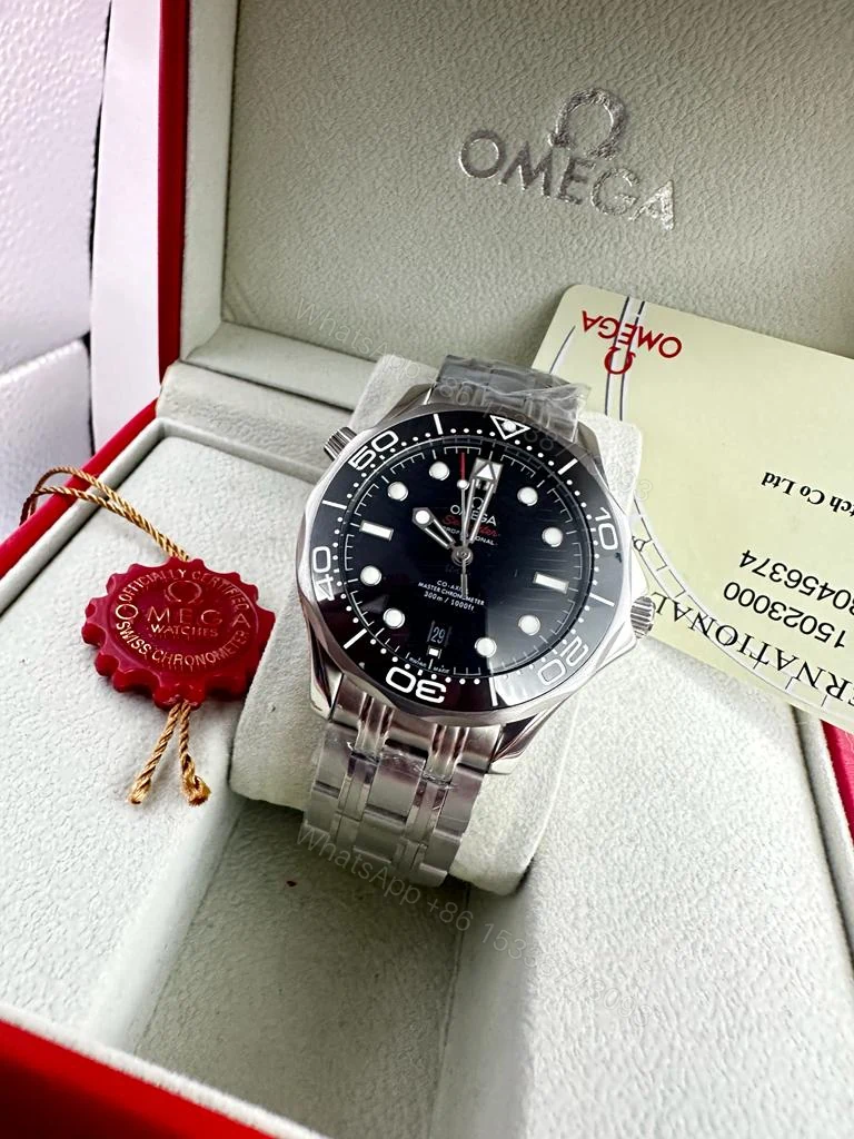 Omega Seamaster Black Dial Replica Watch — view 1