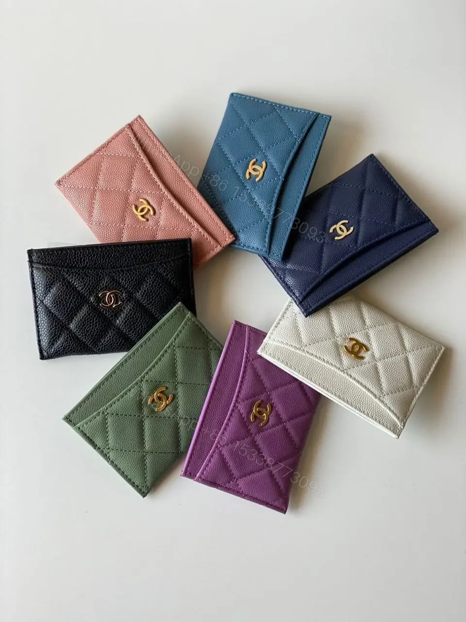 Chanel New CC Pale Caviar Card Holder — view 1