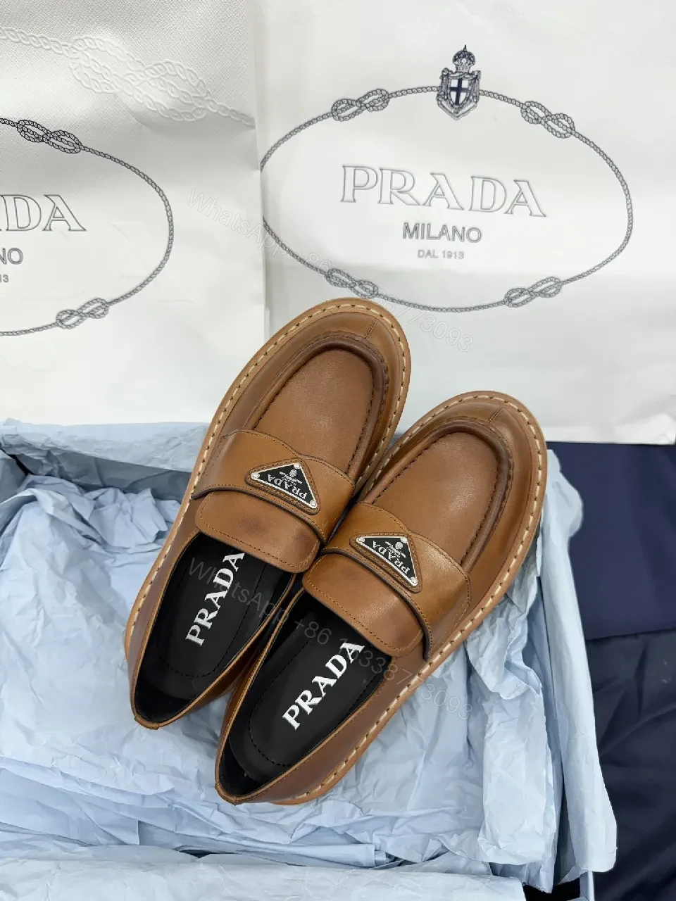 View 8 of Textured Leather Moccasin Mules + Premium Tan Leather + Classic + All-Day Comfort + Moccasins