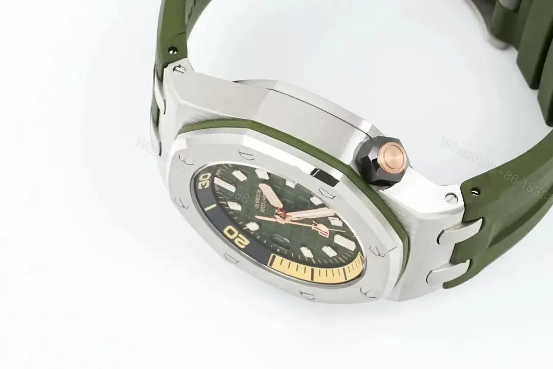 JH Factory Audemars Piguet Royal Oak Offshore Diver Watch – Green Dial, Stainless Steel Case, Rubber Strap, 42mm — view 1