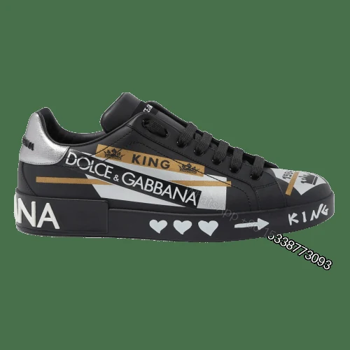 DOLCE & GABBANA PORTOFINO SLIP-ON SNEAKERS IN PRINTED CALFSKIN – DG33 — view 1
