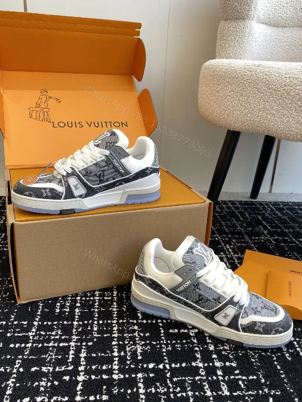 View 8 of Monogram Luxe Denim-Top High-Tops: All-Day Comfort Sneaker