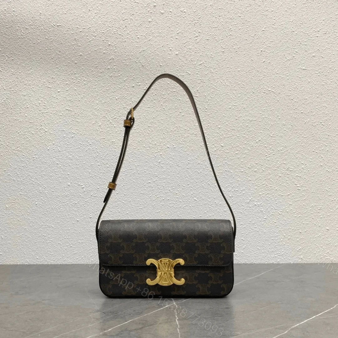 Celine Triomphe Handbag Printed Logo Super Quality Smooth Leather 20x12cm — view 1