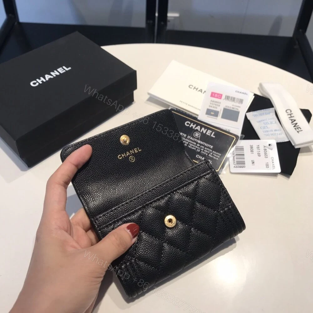 View 6 of Chanel Boy Flap Card Holder Black 11Cm