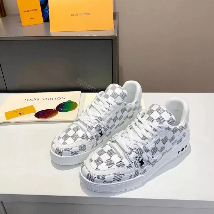 white Louis Vuitton LV Trainer sneaker — view 1