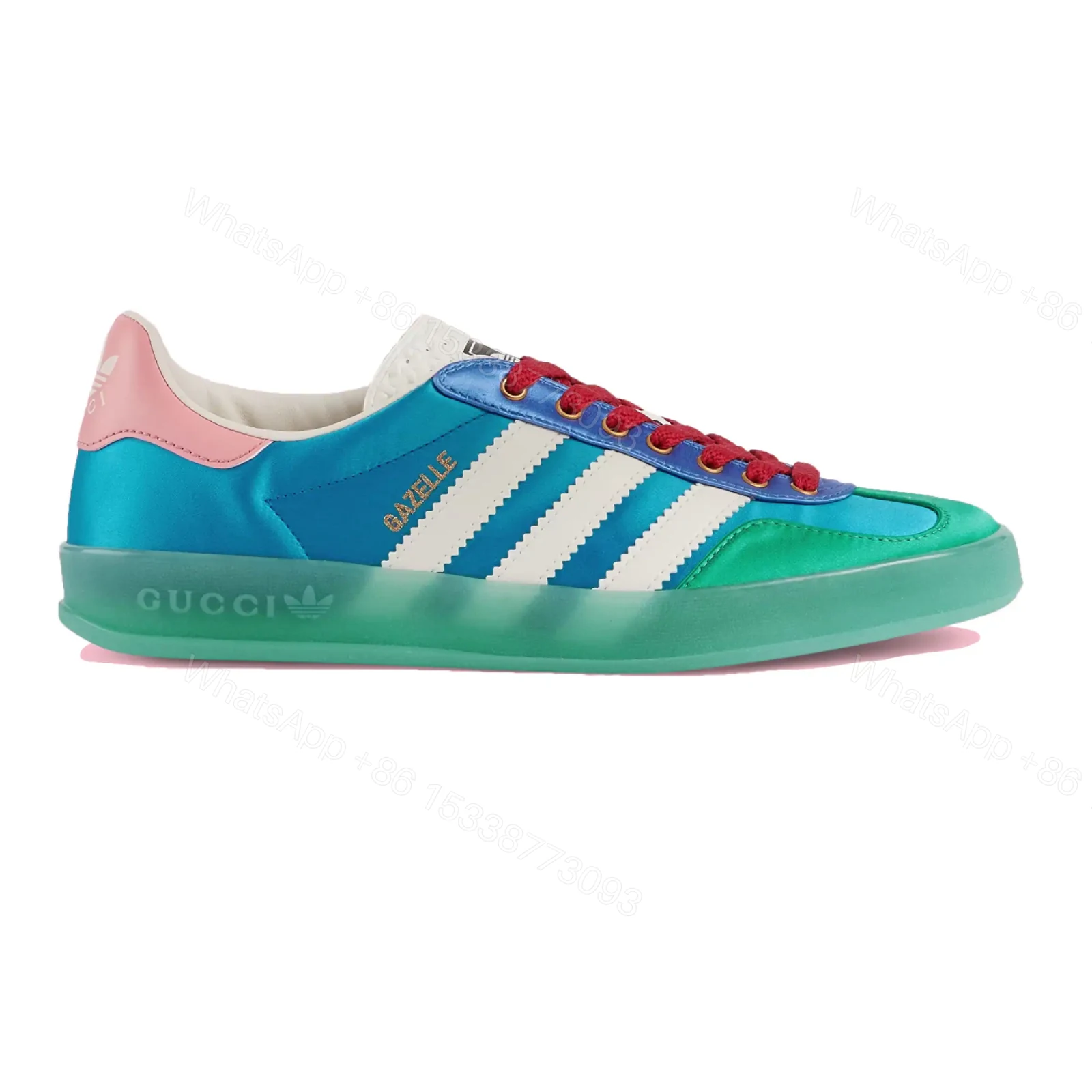 ADIDAS X GUCCI GAZELLE LOW-TOP SNEAKERS IN LIGHT BLUE – GC186 — view 1