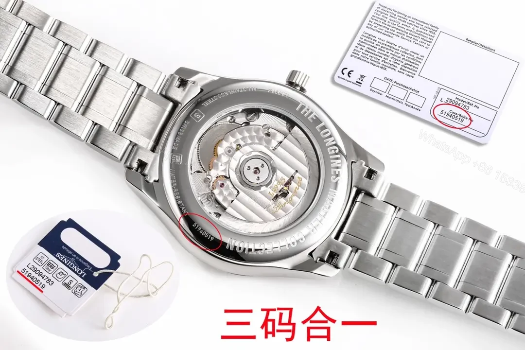 View 8 of Longines Master Collection Moonphase 40mm Blue Dial Stainless Steel Watch