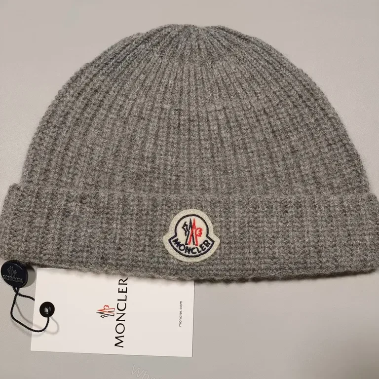 Cozy Moncler Beanie — Premium Knit Warmth, Gray, Everyday Style — view 1