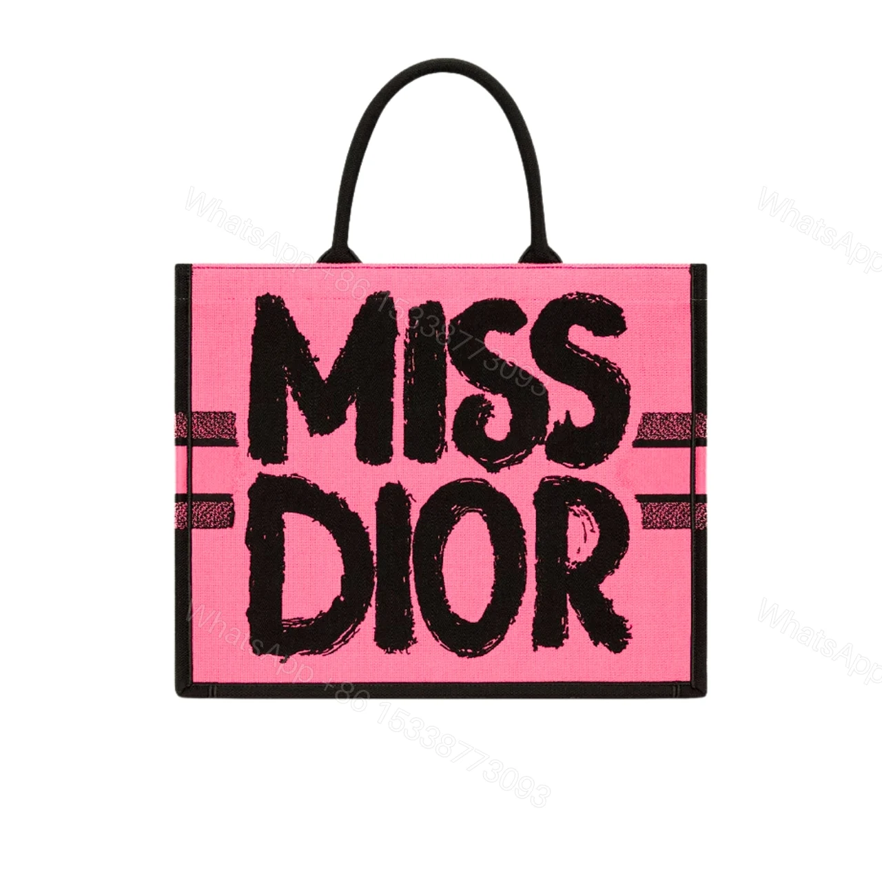 DIOR BOOK TOTE MISS DIOR GRAFFITI EMBROIDERY TWO TONE PINK AND PURPLE 41CM — view 1